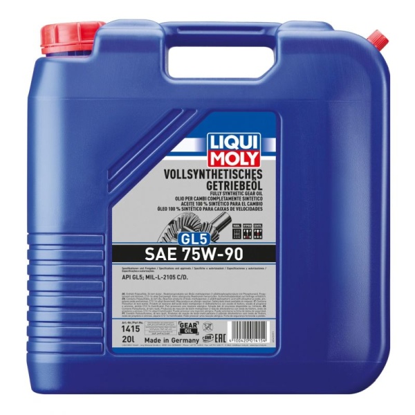 Ilustracja LM1415 LIQUI MOLY OLEJ PRZEKŁADNIOWY VOLLSYNTHETIS. GETRIEB. GL5 20L