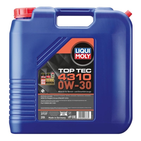 Ilustracja LM3737 LIQUI MOLY OLEJ 0W-30 TOP TEC 4310 20L