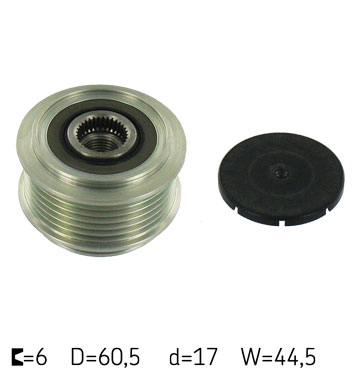 Ilustracja VKM03129 SKF SPRZĘGŁO ALTERNATORA AUDI